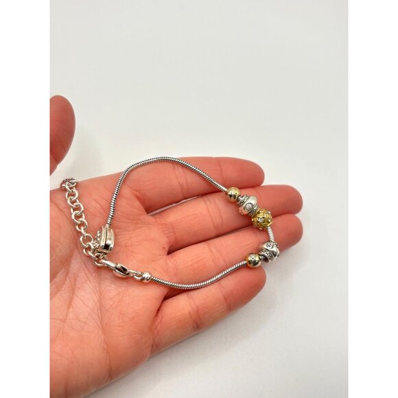 Brighton Bracelet With Heart & Beaded Charms Silver & Gold-Tone - Picture 4 of 9